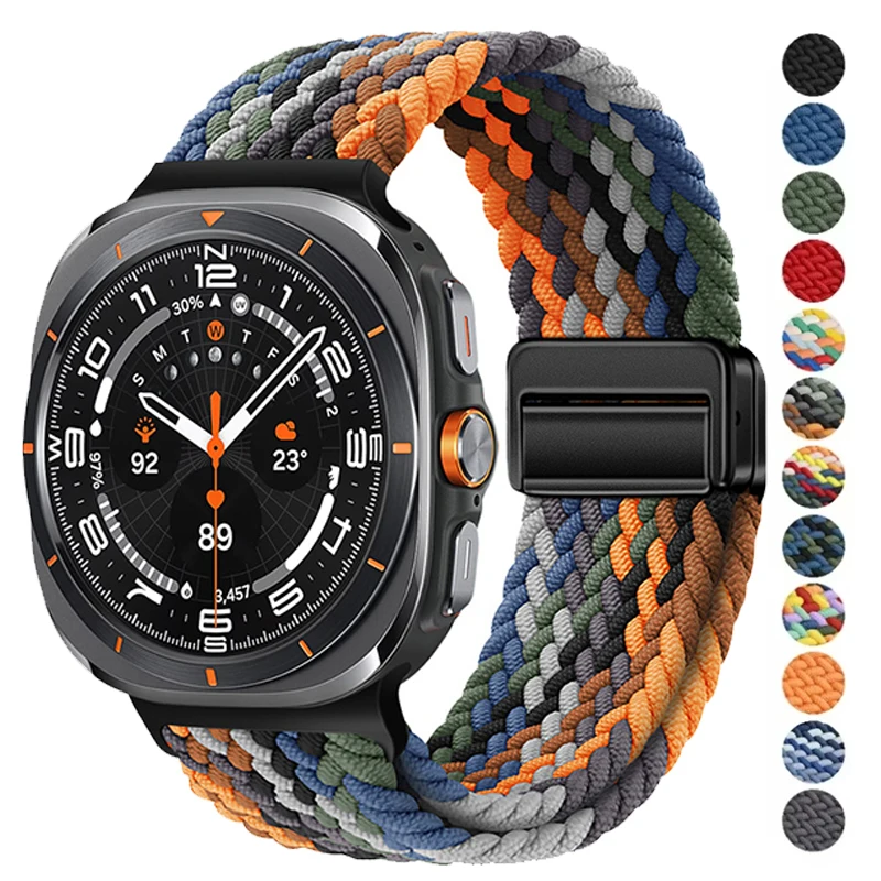 Für Samsung Galaxy Watch 7 Ultra Armband 47 mm Zubehör Magnetisches Nylon geflochtenes Sportarmband Correa Galaxy Watch 7 Ultra Band Image