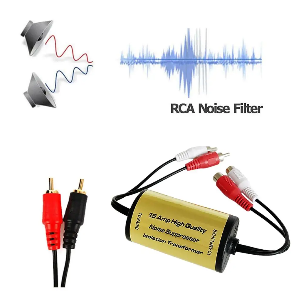 Rca Audio-Rausch filter Anti-Noise-Ground-Loop-Isolator Rausch filter Eliminator Suppressor Ground Loop Lsolator Car Home Stereo Image