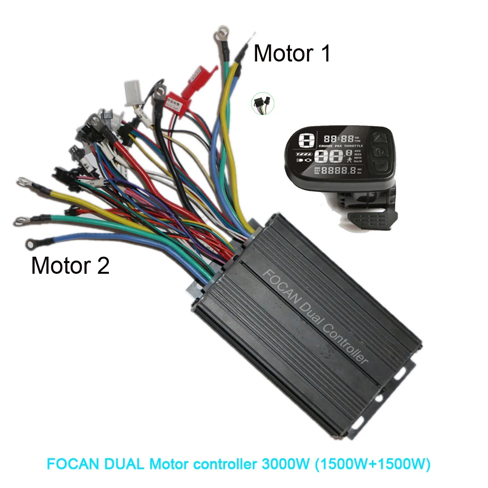 Dual Drive Motor Controller Double Two 2 Stück bürstenloser Geschwindigkeitstreiber für E-Bike-Roller 36 V 48 V 60 V 72 V 500 W 1000 W 1500 W 3000 W Image