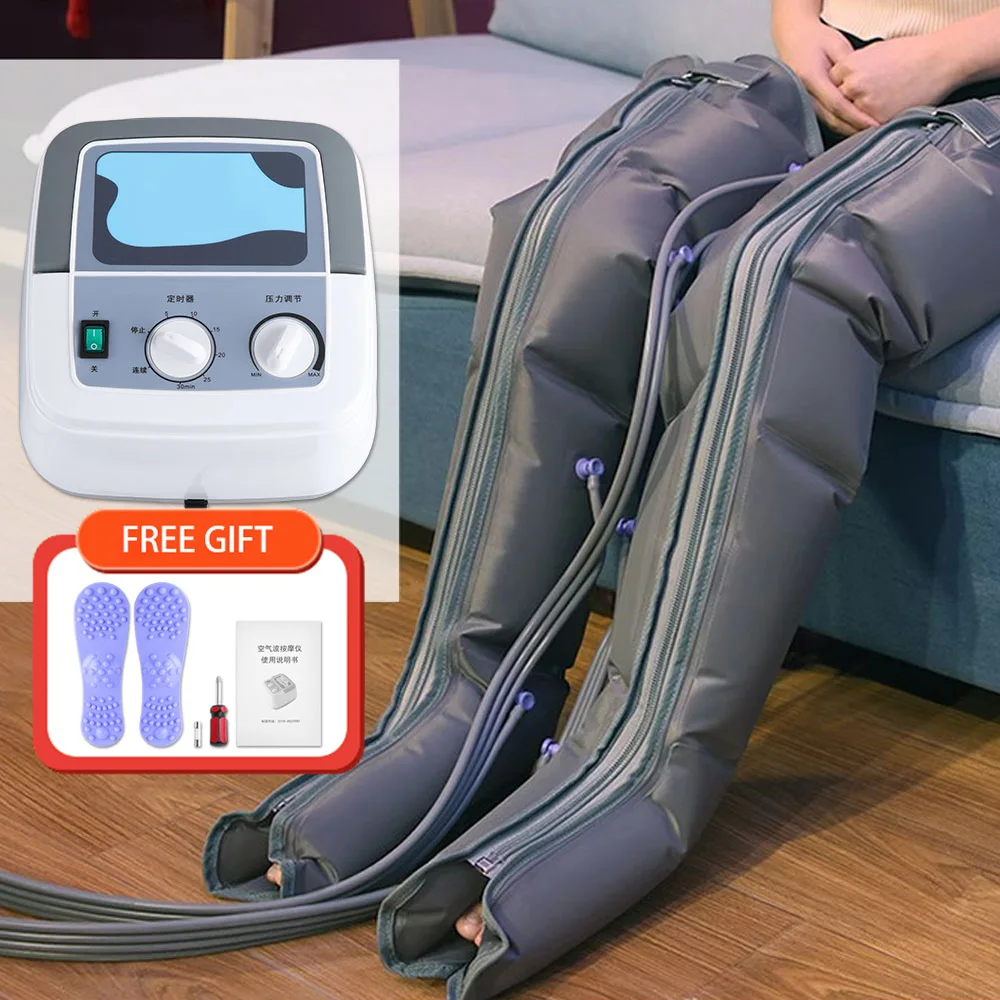 6-Airbag-Luftdruck-Beinmassagegerät, elektrischer Arm, Taille, Fuß, Oberschenkel, Waden, Massagestiefel, Kneten, Squeeze, tiefe Entspannung, Wade Image