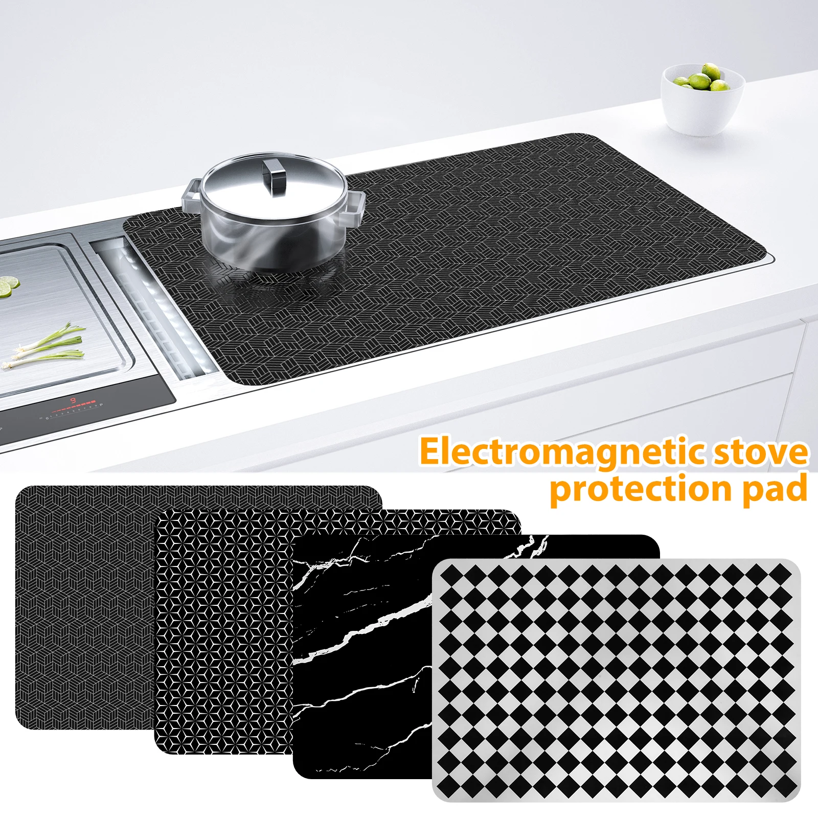 Induktionskochfeldmatte, Silikon-Induktionsherd-Abdeckungen, hitzebeständige Induktionskochfeld-Schutzmatte, 30 x 20,5 Zoll, rutschfest Image