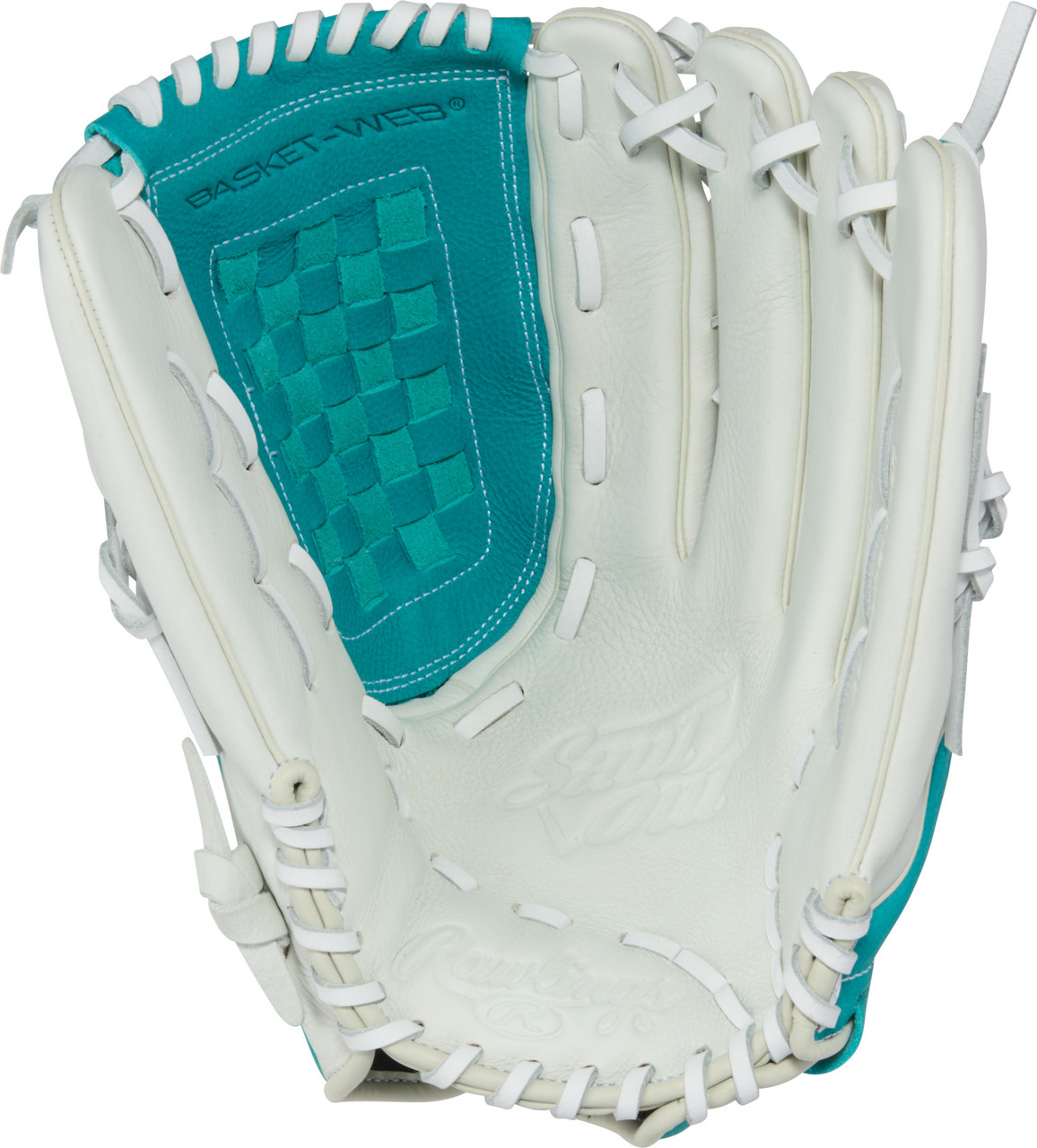 Rawlings Shut Out Series 13" Basket Web Fastpitch Softball First Base Glove - Right Hand Throw White/Green