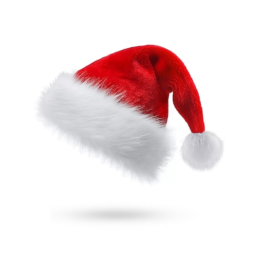 Weihnachtsmannmütze für Damen und Kinder – weicher Samt mit Plüschbesatz, perfekt für Feiertage und Familienfeste Image