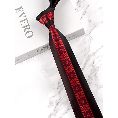 Herren-Krawatte aus Polyester mit klassischem Muster, schmale formelle Krawatte in mehreren Farben, Weihnachtsgeschenk-Accessoire für Hochzeiten, Geschäfts- und Feiertagspartys Image