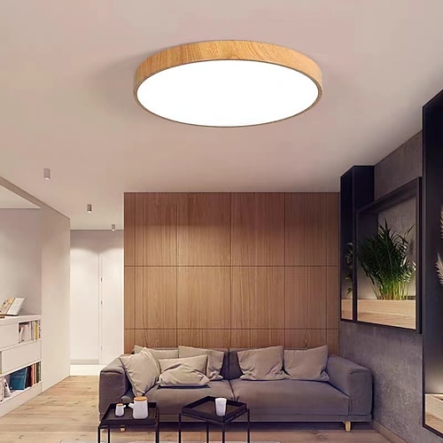 Log Farbe kreisförmige LED Unterputzmontage in modernen prägnanten Stil Schmiedeeisen Deckenleuchte für Wohnzimmer Image
