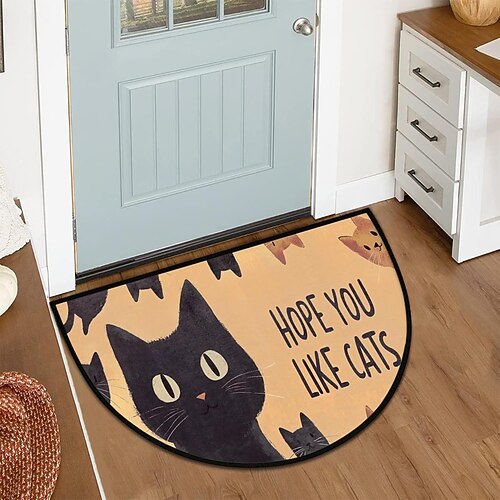 Halbrunder Kristallvelours Fußmatte für den Eingangsbereich weicher rutschfester maschinenwaschbarer Fußteppich einfaches nordisches Design mit Aufzeichnung fleckenresistent langlebig saugfähig Image