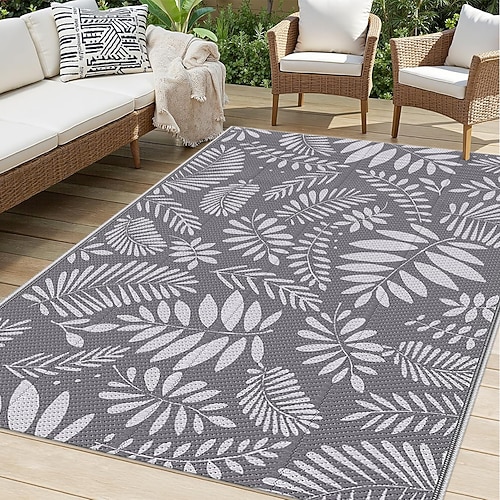 Outdoor-Matte mit modernem Muster, strapazierfähige Kunststoffmatte für Terrassen, Campingplätze, Pooldecks Wohnmobil Image