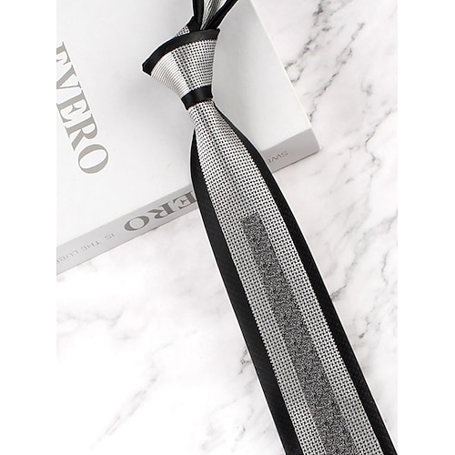 Herren-Krawatte aus Polyester mit klassischem Muster, schmale formelle Krawatte in mehreren Farben, Weihnachtsgeschenk-Accessoire für Hochzeiten, Geschäfts- und Feiertagspartys Image