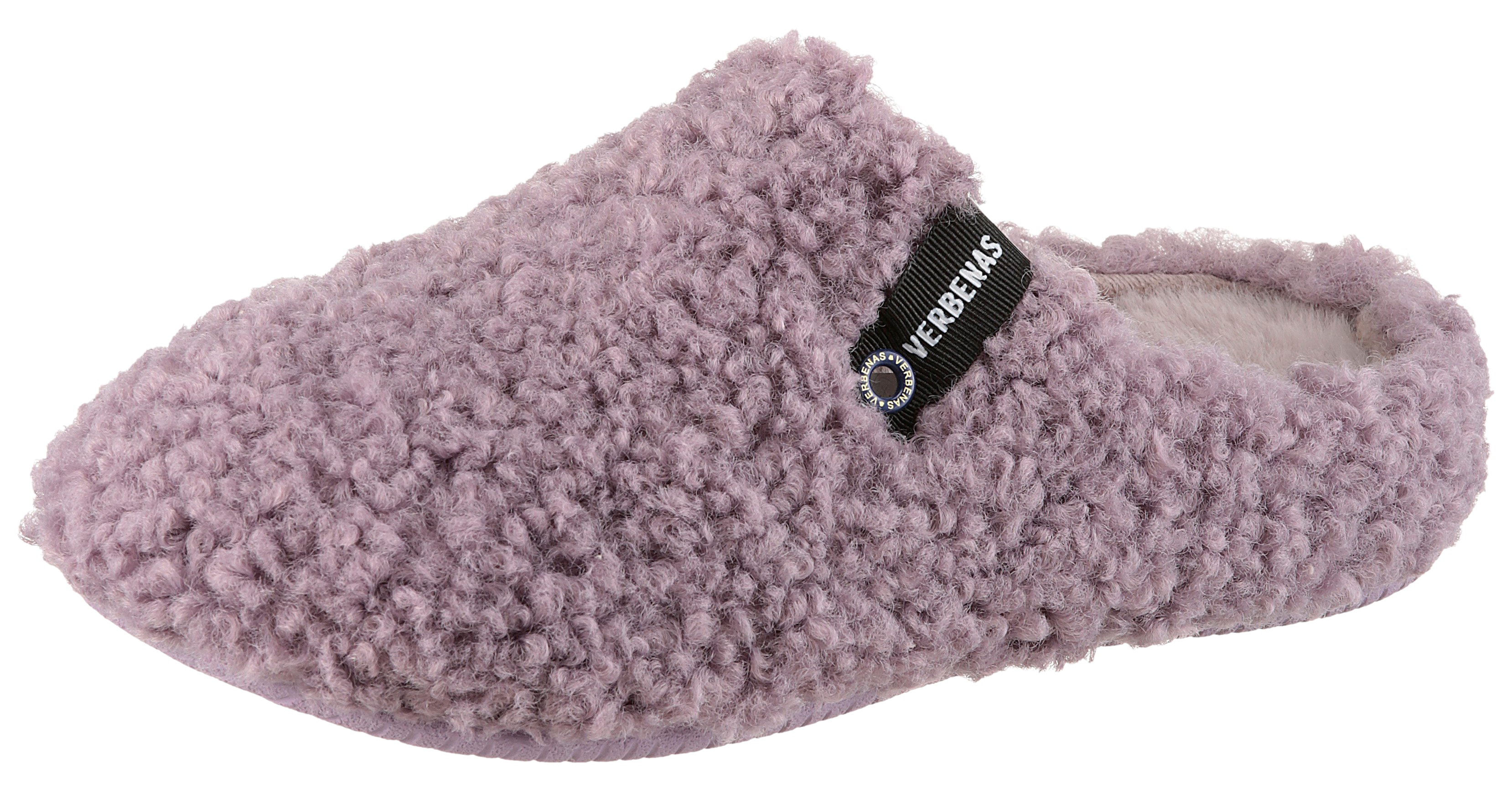 Pantoffel VERBENAS, Damen, Gr. 40, lila (flieder), Textil, Schuhe Hausschuh Pantoffeln Plüsch Hausschuh, Hausschuh, Homeslipper, Clog in kuscheliger Optik