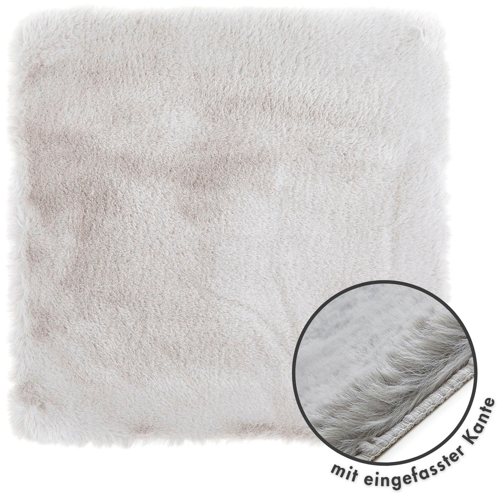 Stuhlkissen LUXOR LIVING "Sitzauflage Novara", grau (silber, felloptik unifarben), B:40cm L:40cm, Polyester, Dekokissen_Sitzkissen_Kissenhüllen, Stuhlkissen, Kunstfell, rund oder eckig, sehr weich, auch als 4er Set bestellbar