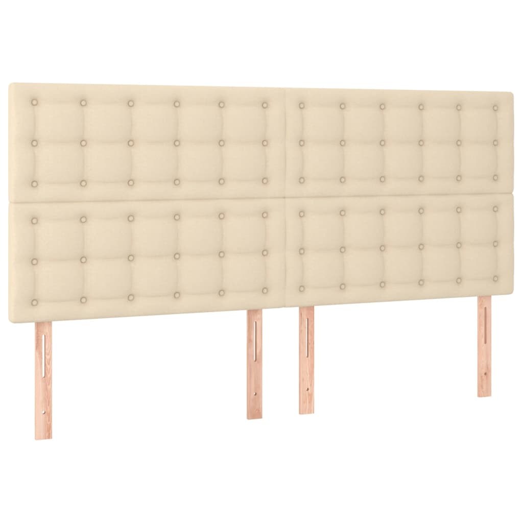 vidaXL Kopfteil Creme 160x5x118/128 cm Stoff Image