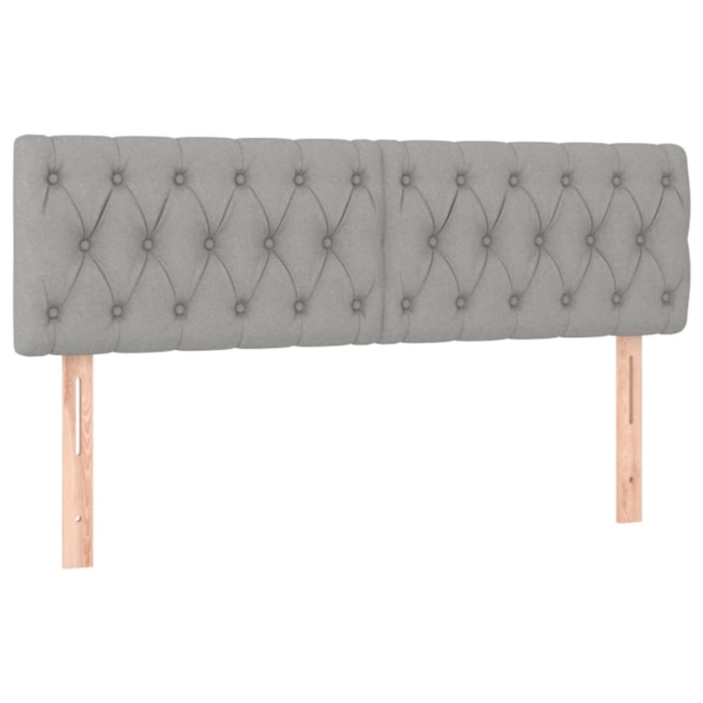 vidaXL Kopfteile 2 Stk. Hellgrau 80x7x78/88 cm Stoff Image