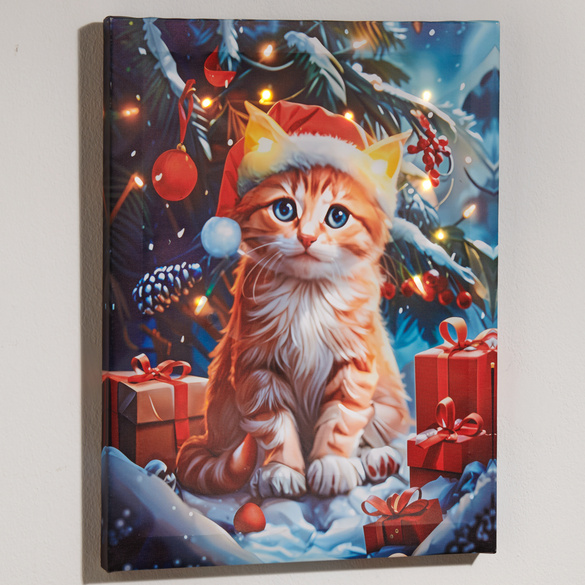 LED-Bild "Weihnachtskatze" Image