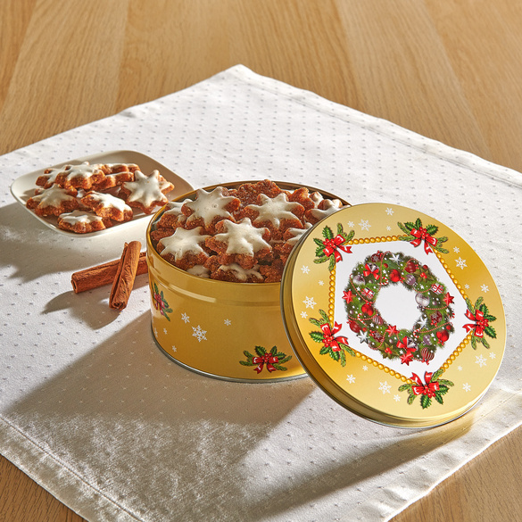 Gebäckdose "Weihnachtskranz" mit Zimt-Sternen Image