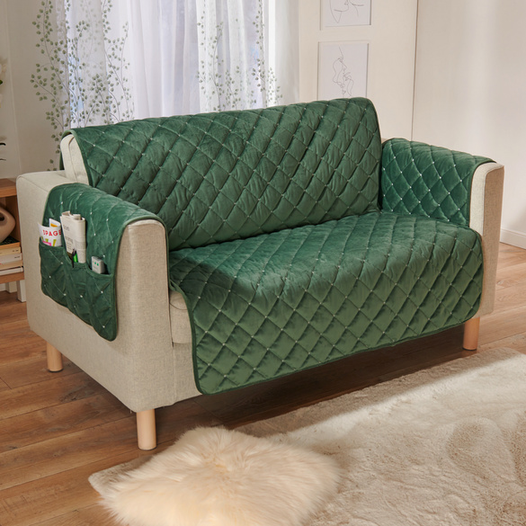 Sofaüberwurf 2-Sitzer grün 120 x 150 cm Eldo