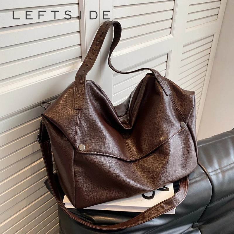 LEFTSIDE – sacs à bandoulière en cuir PU de grande capacité pour femmes, fourre-tout de luxe de styliste, sacs à main et bourses à la mode, 2025