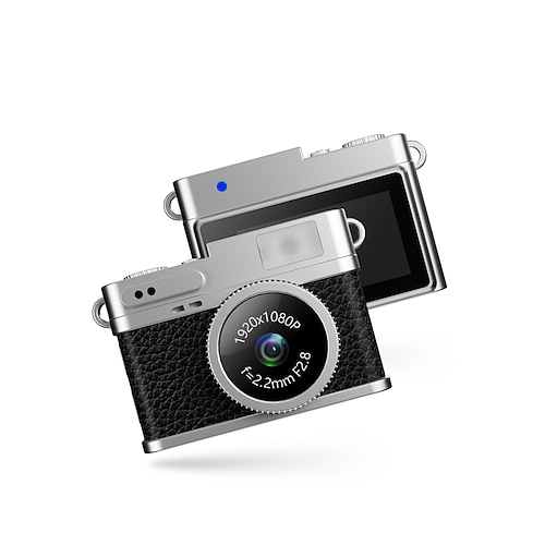 Fotocamera retrò HD 1080p delle dimensioni di un pollice per la registrazione portatile di foto e video, dotata di fotocamera digitale CCD e flash.