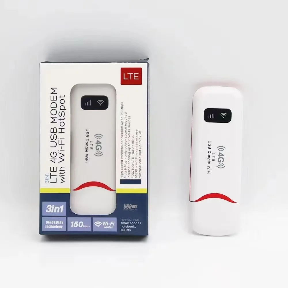 4G LTE Wireless USB Dongle Mobile Broadband Modem 150Mbps SIM Card Home/Office Wireless WiFi Networking Adapter
