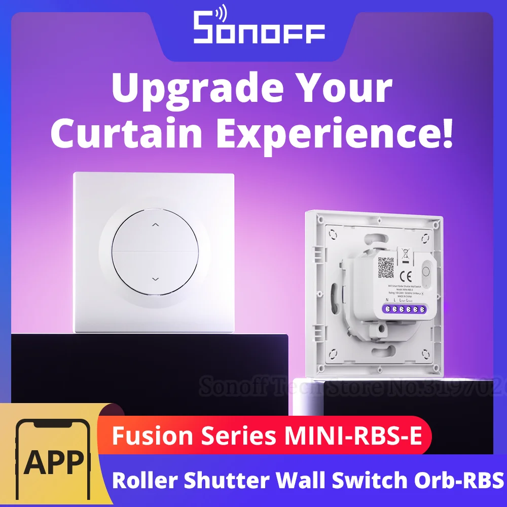 SONOFF Orb-RBS Fusion Series Matter Over WiFi Smart Rollladen-Wandschalter MINI-RBS-E Funktioniert mit Google Home Alexa AppleHome Image