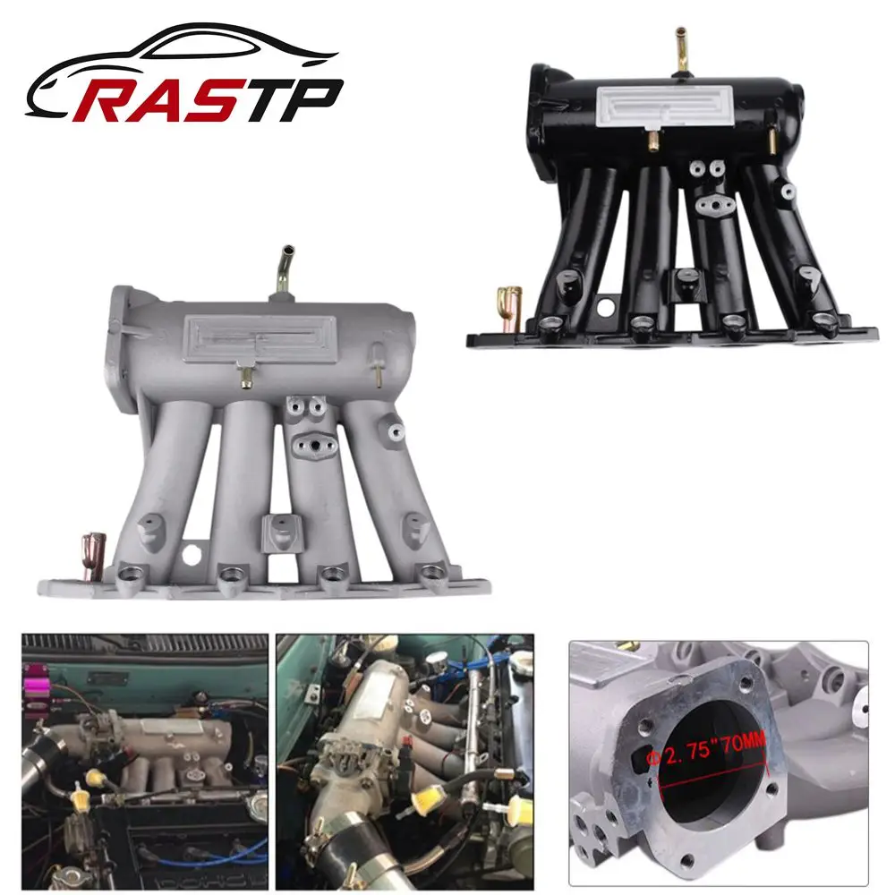 RASTP-Ansaugkrümmer B16 Schwarz/Silber für Civic EK Integra DA DC2 B16A B16A2 B16A3 CR1827