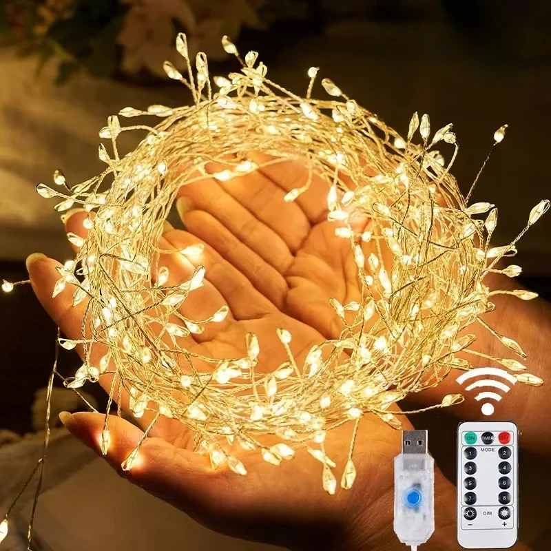 3/6M USB Power LED Feuerwerkskörper Lichterketten Fernbedienung Girlande Lichterkette für Hochzeit Party Garten Weihnachtsdekoration