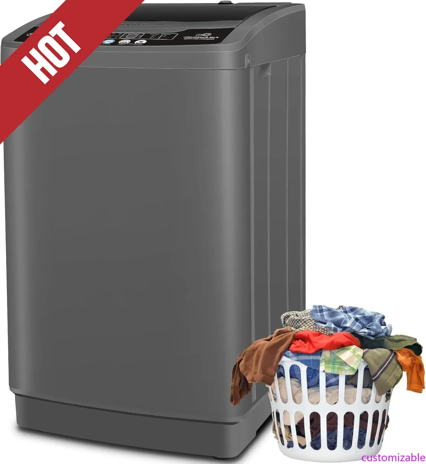 Customizable Portable Washing Machine, 20Lbs Capacity Portable Washer Machine, 2.8Cu.ft Washer and Dryer Combo