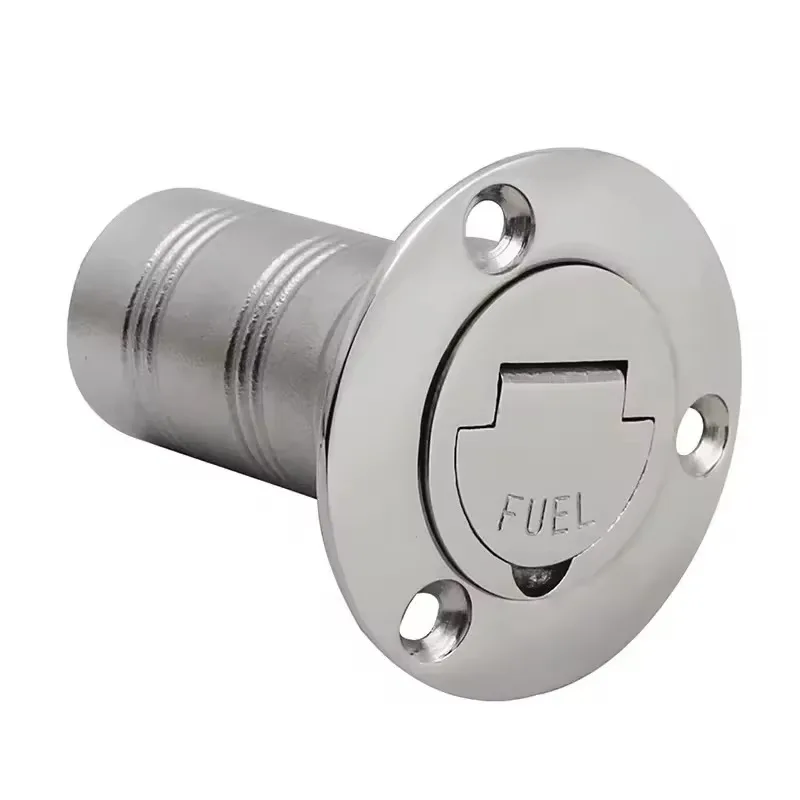Marine 316 Edelstahl Bootsdeckfüllstutzen 1,5 Zoll (38 mm) schlüssellose Kappe mit Klappverschluss für Benzin, Diesel, Wasser, Kraftstoff und Abwasser Image