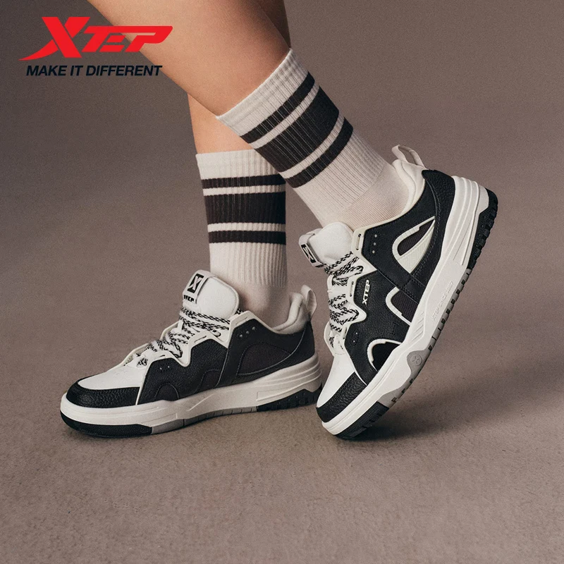Xtep Skateboard-Schuhe für Damen 2024, Sommer, gemütliche Fuzz-Skate-Schuhe, Straße, Trekking, Freizeit, bequeme Turnschuhe 876218310024