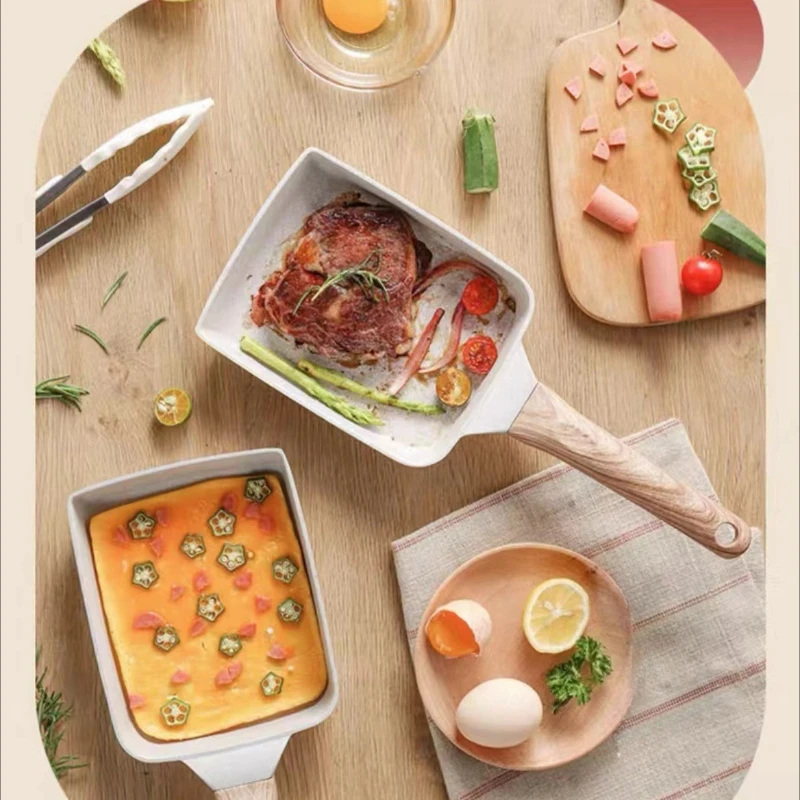 1 PC Japanische Yuzi Shao Antihaft-Pfanne Steak Steak Home Square Frühstück General Pan Eierbrötchen Mini-Pfanne Spiegelei Magie Image