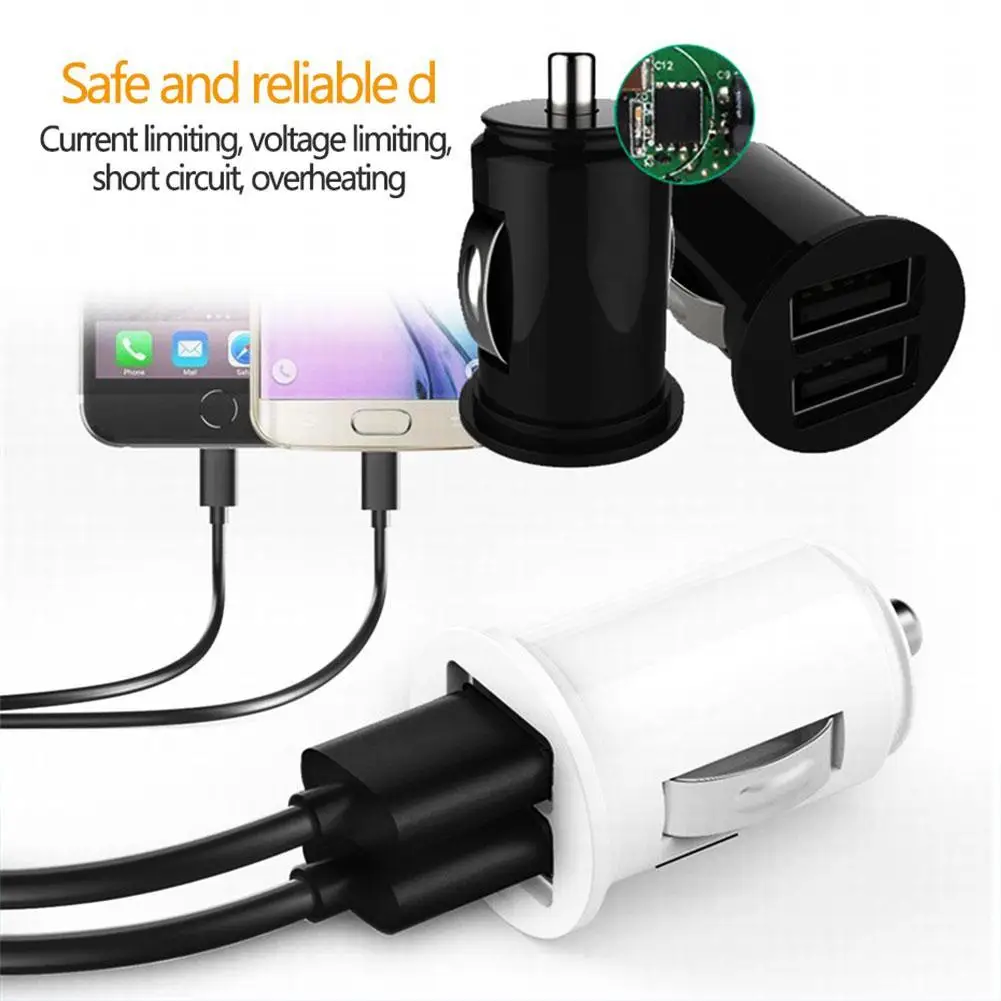 Dual USB Auto Ladegerät 2,4 A 5 V 2 Port Zigarette Leichter USB Power Adapter Schnelle Lade Auto Telefon ladegerät Für Alle Smartphones Image