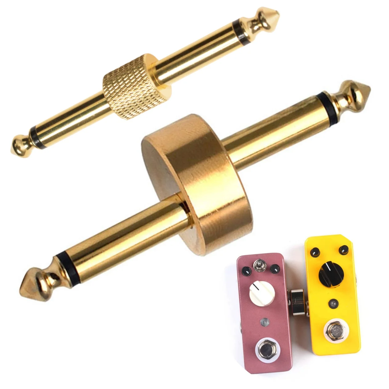 Gitarrenpedal-Anschlüsse, 1/4 Zoll (6,35 mm), Stecker, Gitarreneffektpedal-Adapter, gerade/Z-Typ, Audio-Koppler, Pedalplatinen-Zubehör Image
