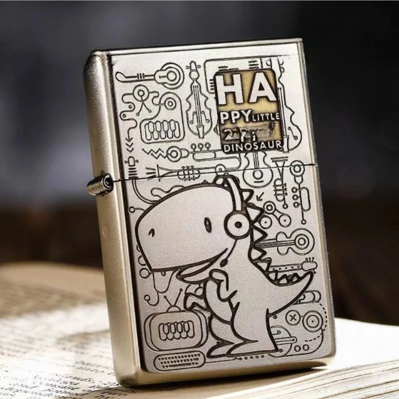 ZORRO 902Bright Chrome Monster Gravur Feuerzeug Kraftstoff, kreative Graffiti Gravur Feuerzeug, Zigarettenzubehör, Weihnachtsgeschenke Image