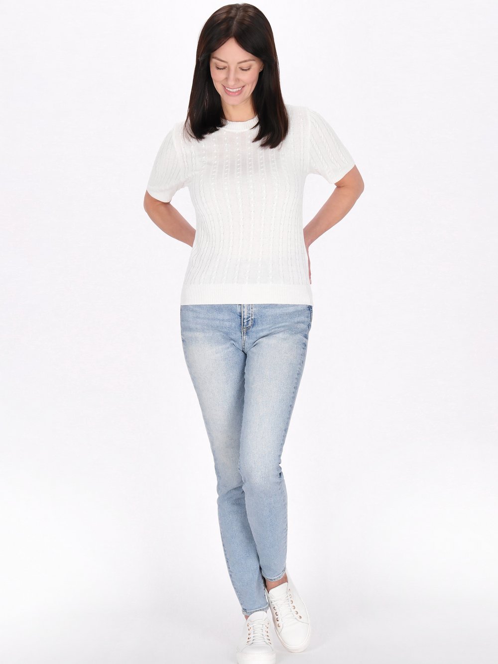 Usha Pullover Damen weiß, L Image