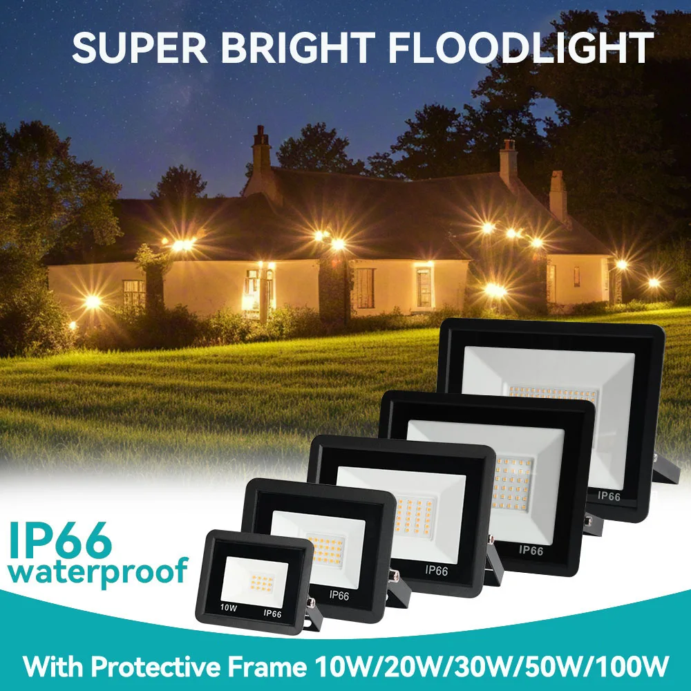 LED Flutlicht 100W 50W 30W 10W 220V Wasserdicht IP66 Reflektor Flutlicht Lampe LED außen Suche Lampe Spot Außen Licht