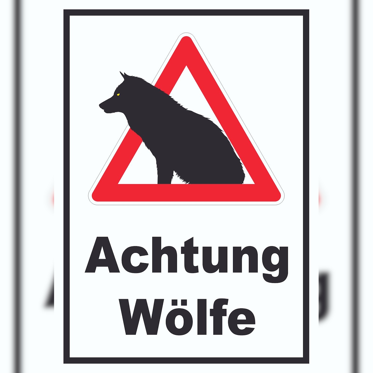 HB-Druck Achtung Wölfe Schild A0 (841x1189mm) Image