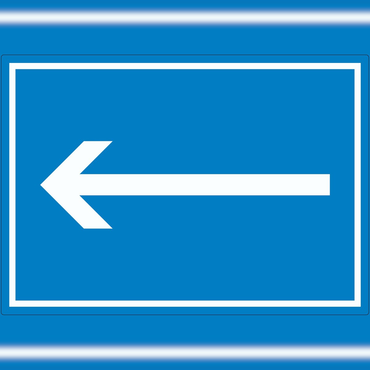 HB-Druck Richtungspfeil links Aufkleber waagerecht weiss blau Pfeil A1 (594x841mm) Image