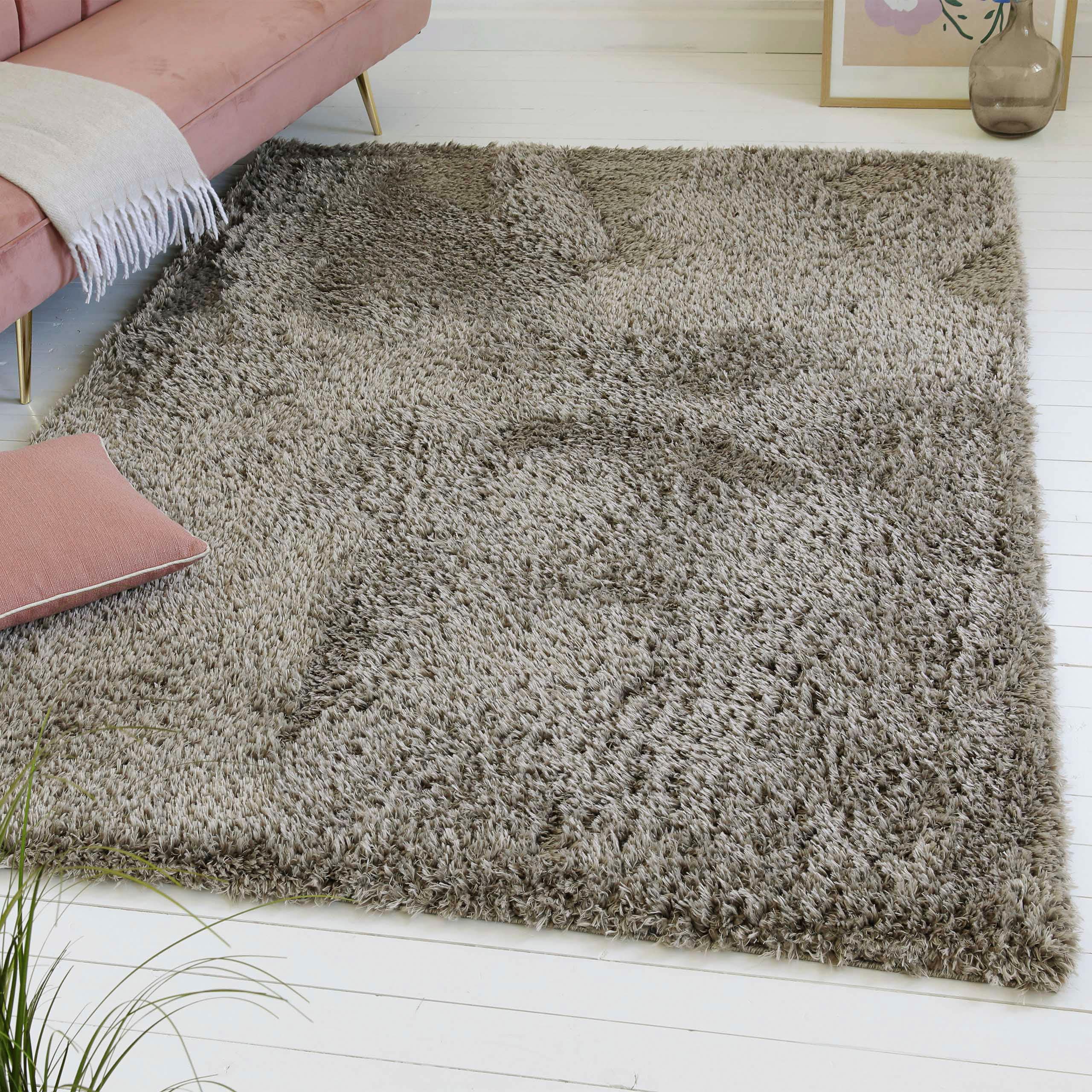 Hochflor-Teppich OTTO HOME "Josetta, auch als Läufer erhältlich", braun, B:200cm H:50mm L:290cm, Polyester, Teppiche, Langflor, Shaggy, dichter weicher Hochflor, uni farben, Wohnzimmer Image