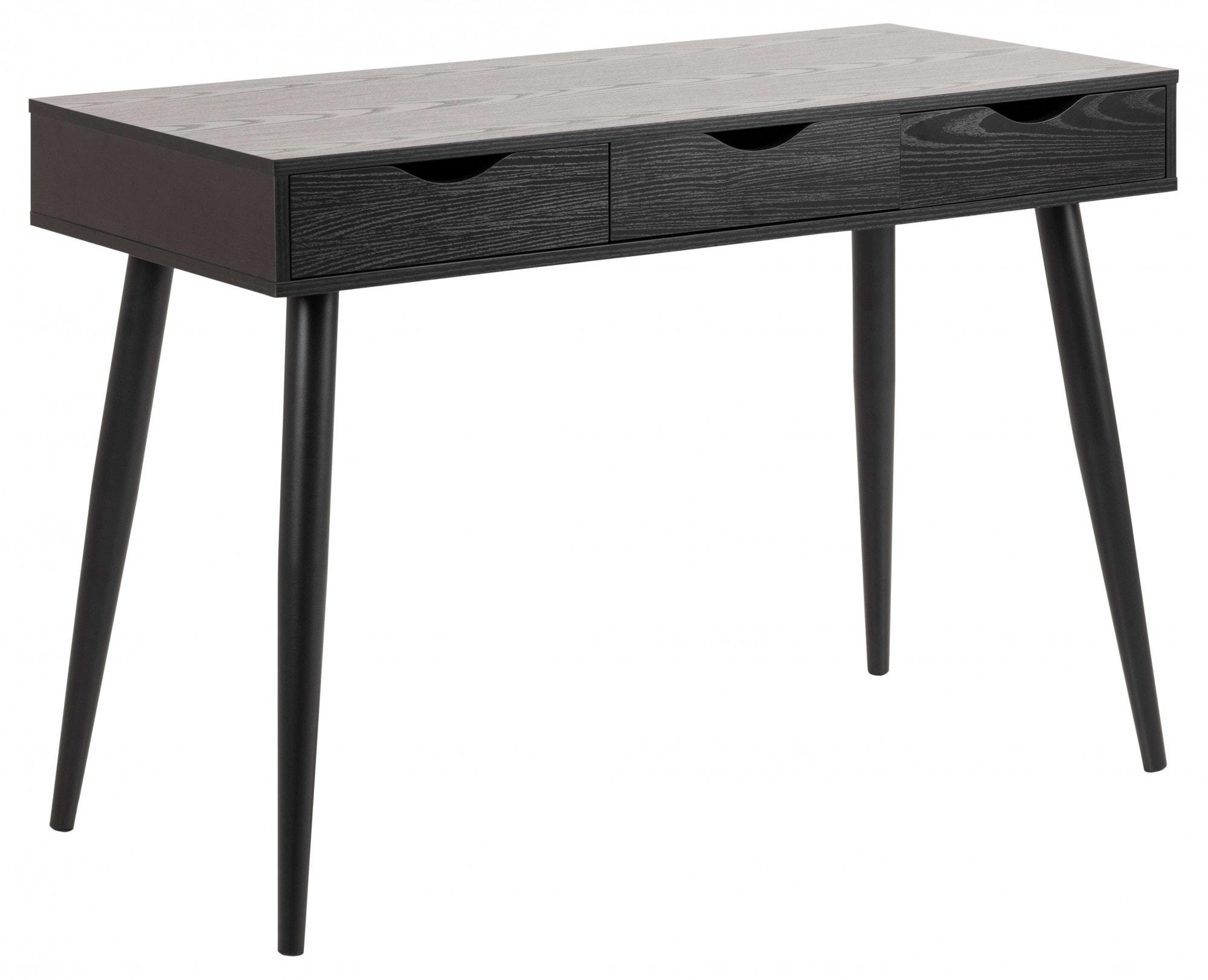 Schreibtisch ACTONA GROUP "Neptun", schwarz (, schwarz, schwarz), B:110cm H:77,1cm T:50cm, Tische, Bürotisch, Arbeitstisch, mit 3 Schubladen, Breite 110 cm Image