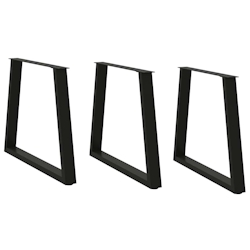 vidaXL Esstisch Beine V-Form 3 Stück Schwarz 80x(72-73,3) cm Stahl Image