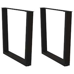 vidaXL Esstischbeine V-Form 2 Stück Schwarz 80x(72-73,3) cm Stahl Image