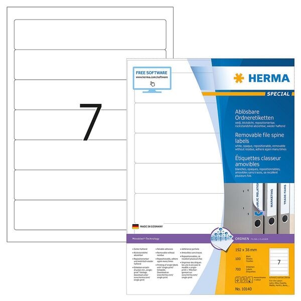 Herma Ordneretiketten 38,0 x 192,0 mm 700 Stück Image