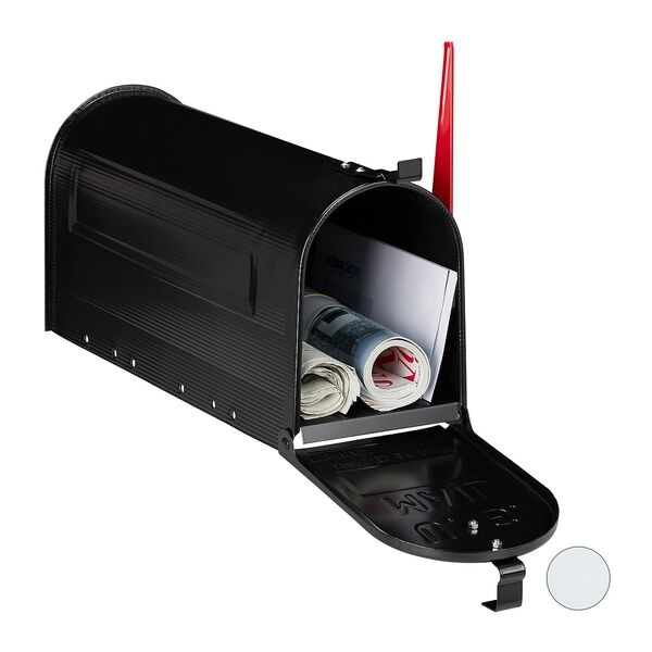 relaxdays Briefkasten »US Mailbox« schwarz, 16x22x48 cm Image