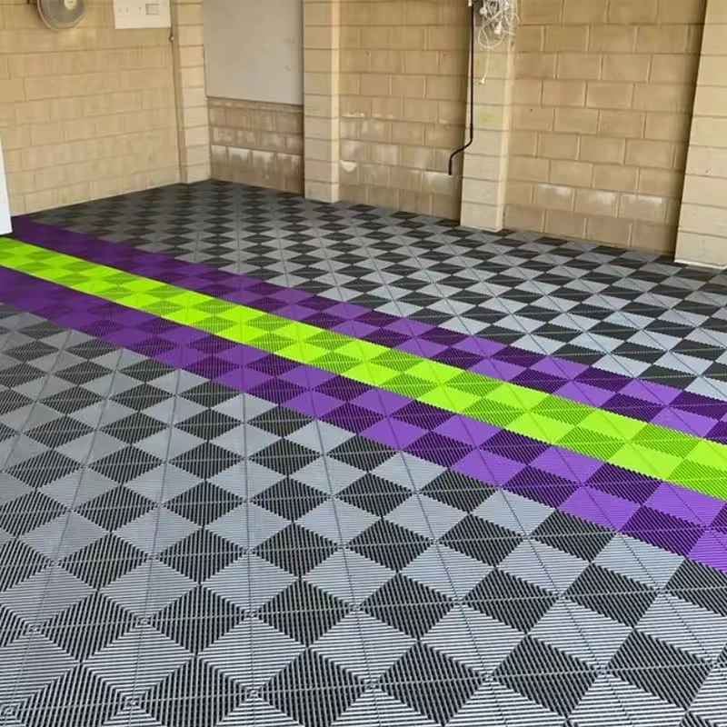 40 Stück Interlock PP Garagenboden, Fliesen, PVC-Platten, Rippen, Garagenbodenmatte für Outdoor-Sportarten, Veranstaltungen, Hotels Image