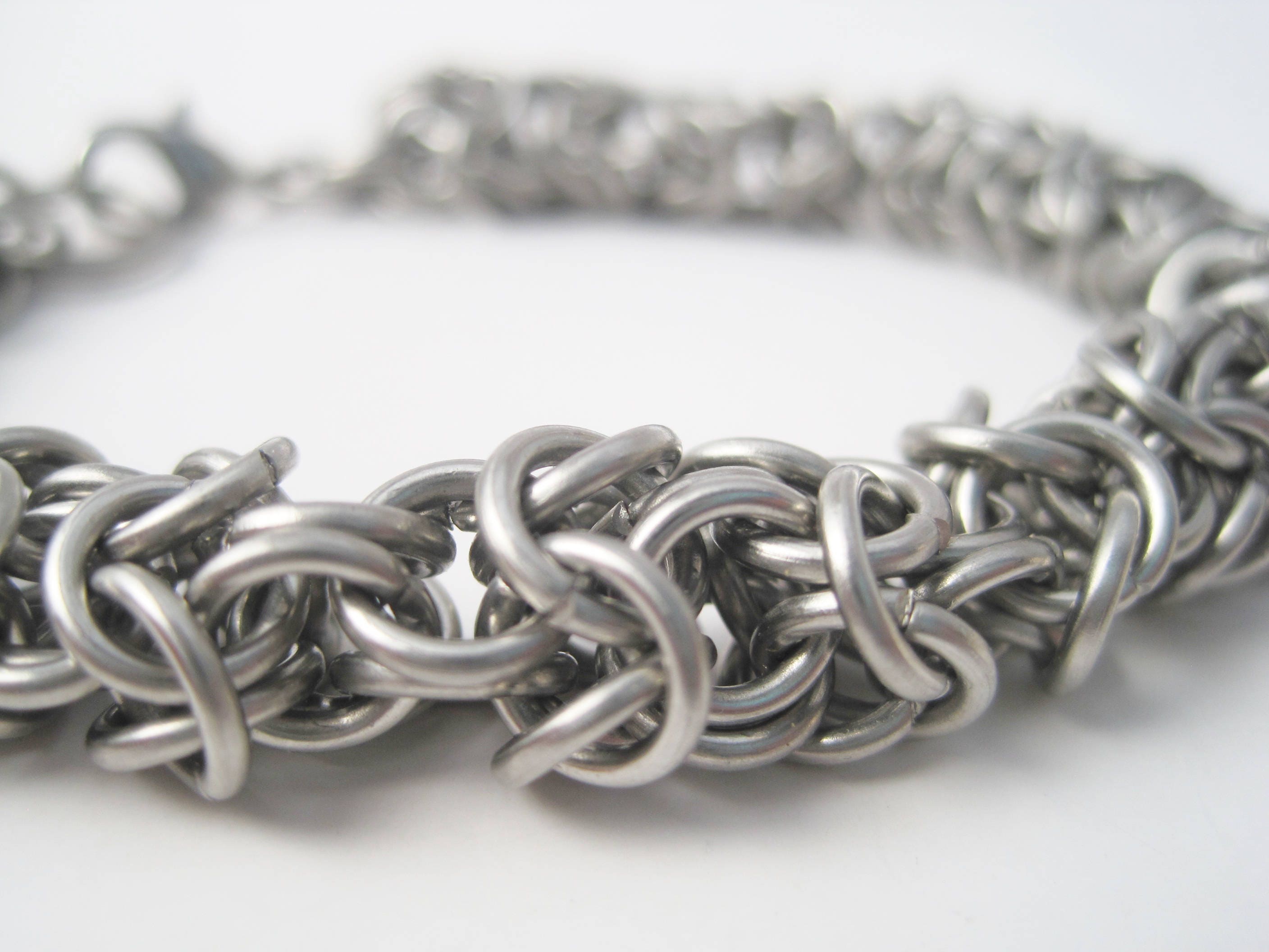 Bracciale a catena in acciaio - Bracciale rotondo turco - Bracciale in maglia di maglia - Bracciale da donna in maglia di maglia - Maglia di maglia in