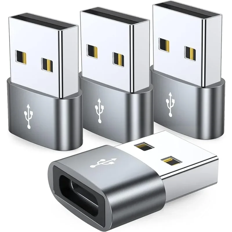 4er Pack USB C Buchse zu USB Stecker Adapter Typ C zu USB ein Ladegerät Kabel Konverter, kompatibel mit iPhone iPad Samsung Galaxy Pixel Image