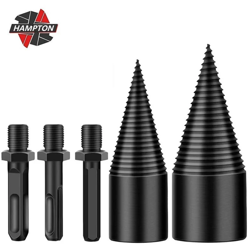 32/42mm Brennholz Splitter Bohrer Runde/Hex/Dreieck Schaft Holz Kegel Reibahle Punsch Bohrer bit Split Bohren Werkzeuge Image