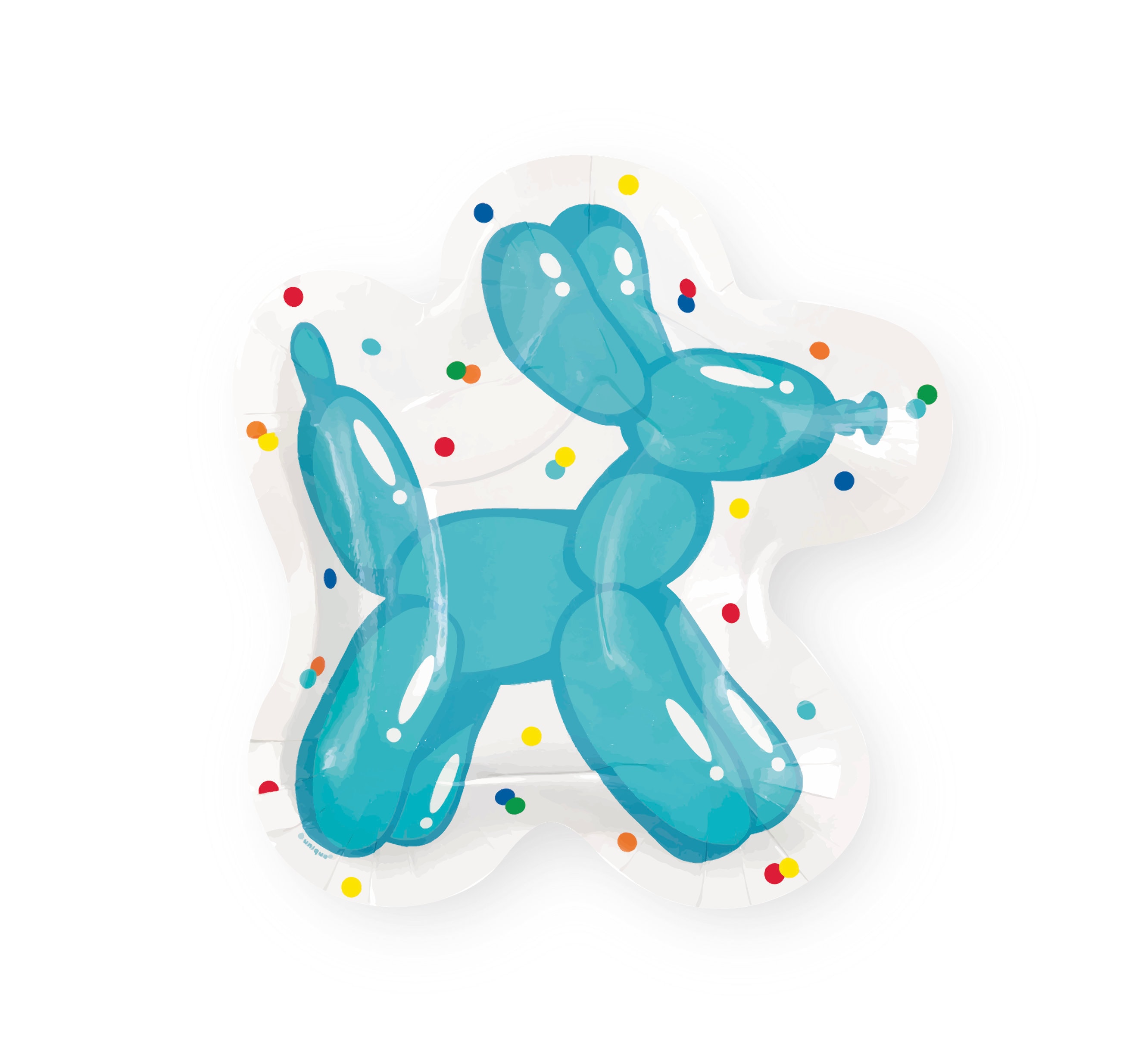 Piatti a forma di cane con palloncino - Piatti per compleanni per bambini, feste a tema circo, articoli per compleanni a forma di cane con palloncino,