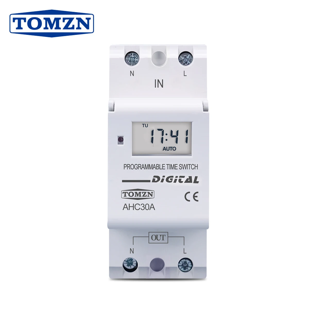 TOMZN Neuer Typ DIN-Schienen 2-Draht Wöchentlicher 7-Tage Programmierbarer Digitaler Zeitschalter Relais-Timer-Steuerung AC 220V 230V 12V 24V 48V 16A Image