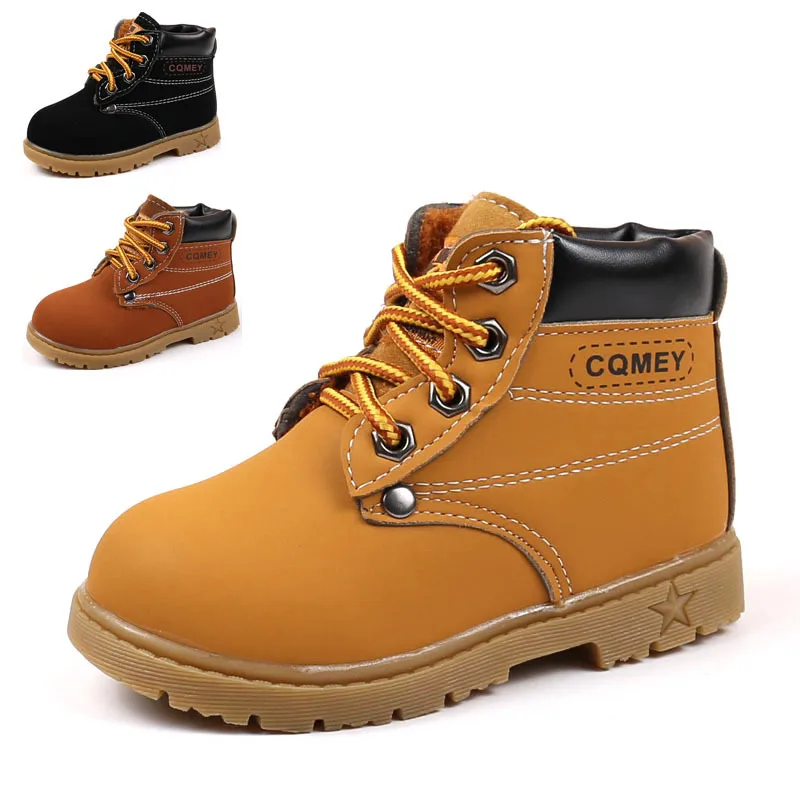 Herbst Winter kinder Kurze Stiefel Kinder Schuhe Mode Nicht-slip Kleinkind Mädchen Warme Schnee Stiefel Leder Jungen Sport casual Schuhe