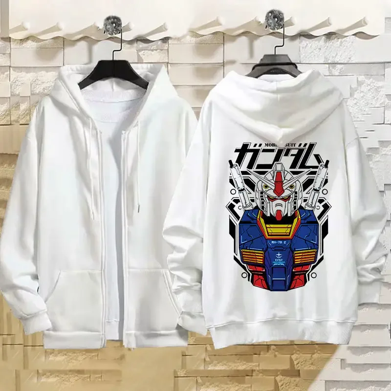 Gundam Astray Snapnait 2025, neuer heißer weißer Kapuzenpullover für Herren, Anime-Rückendruck, Baumwolle, lässig, Herbst und Winter, Streetwear, Mode, Cosplay Image